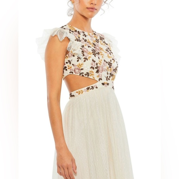 Mac Duggal 35106 NWT Cutout Waist Ruffle Skirt Dress - Picture 6 of 17